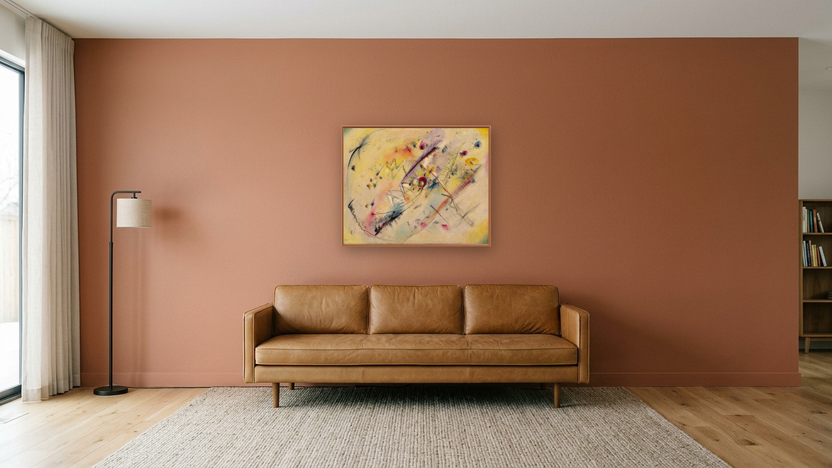 Light Picture, shown at 32 × 40 in (81.3 × 101.6 cm) on canvas in Arber Raw Oak, media room