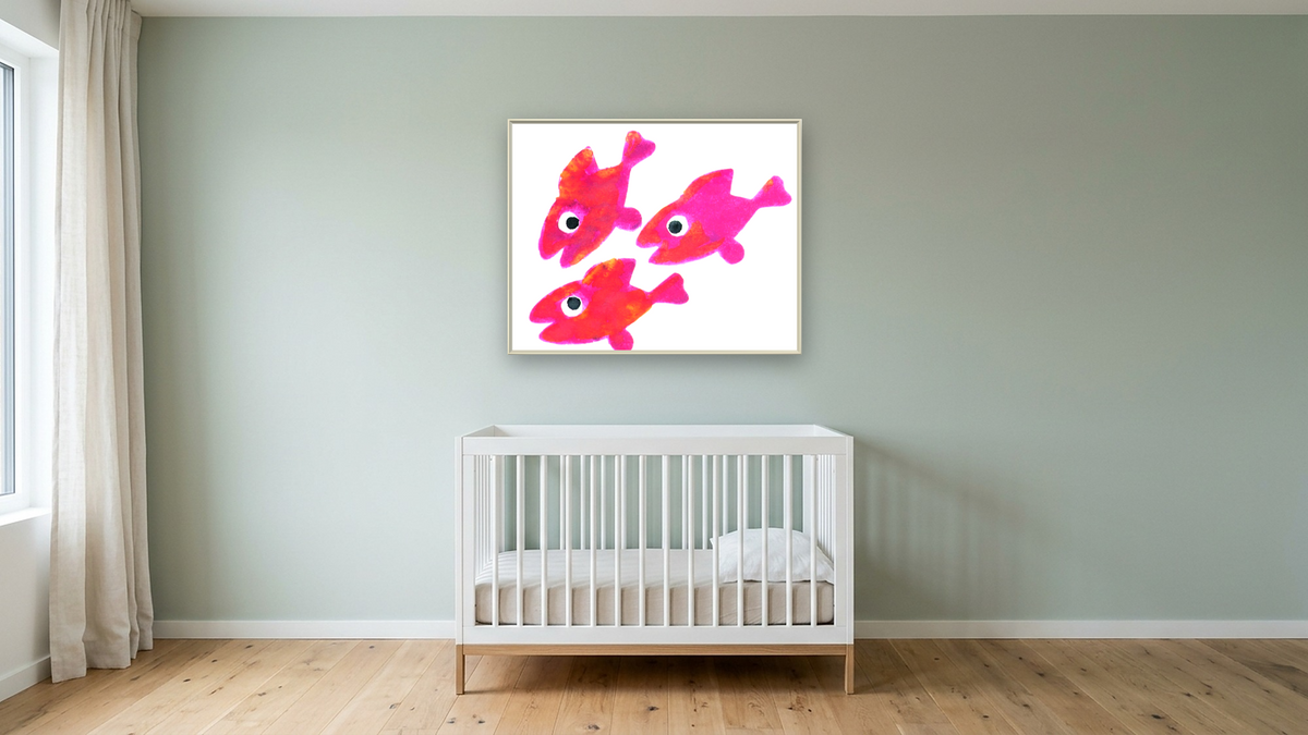 A Color of His Own by Leo Lionni, shown at 32 × 40 in (81.3 × 101.6 cm) on canvas in Ramino Opaque White, nursery