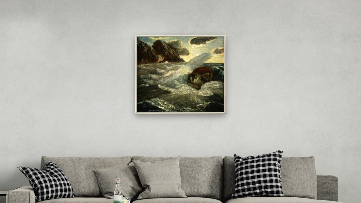 Lord Ullin's Daughter by Albert Pinkham Ryder, shown at 32 × 32 in (81.3 × 81.3 cm) on canvas in Ramino Opaque White, living