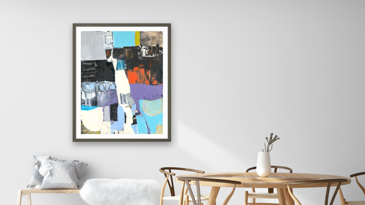 Gardens by Louise Gaskill, shown at 30 × 40 in (76.2 × 101.6 cm) in Ramino Satin Black, dining