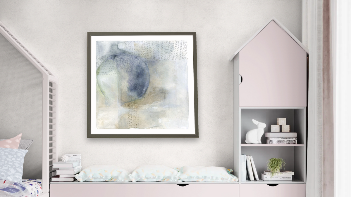 No. 274 by Michelle Oppenheimer, shown at 32 × 32 in (81.3 × 81.3 cm) in Ramino Satin Black, bedroom