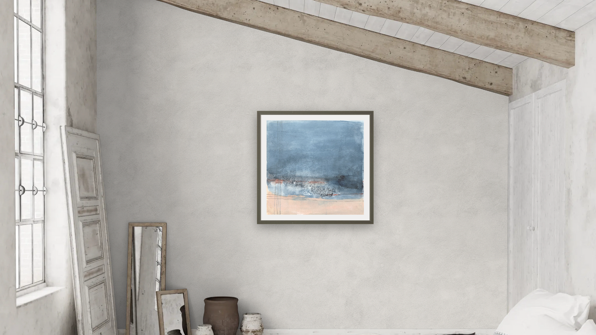 No. 327 by Michelle Oppenheimer, shown at 32 × 32 in (81.3 × 81.3 cm) in Ramino Satin Black, bedroom