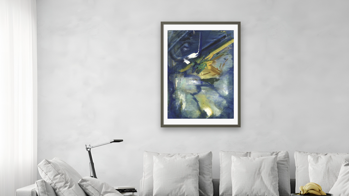 Untitled by Franz Kline, shown at 28 × 42 in (71.1 × 106.7 cm) in Ramino Satin Black, living