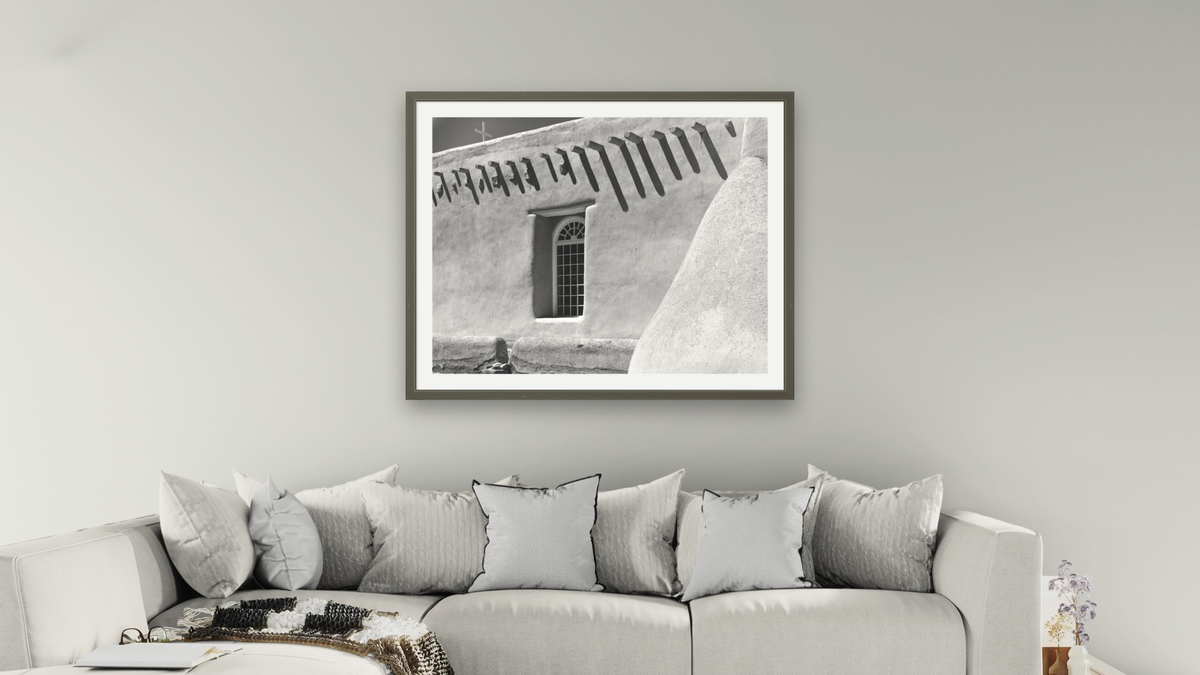 Window and Low Wall by Gordon Osmundson, shown at 32 × 40 in (81.3 × 101.6 cm) in Ramino Satin Black, living