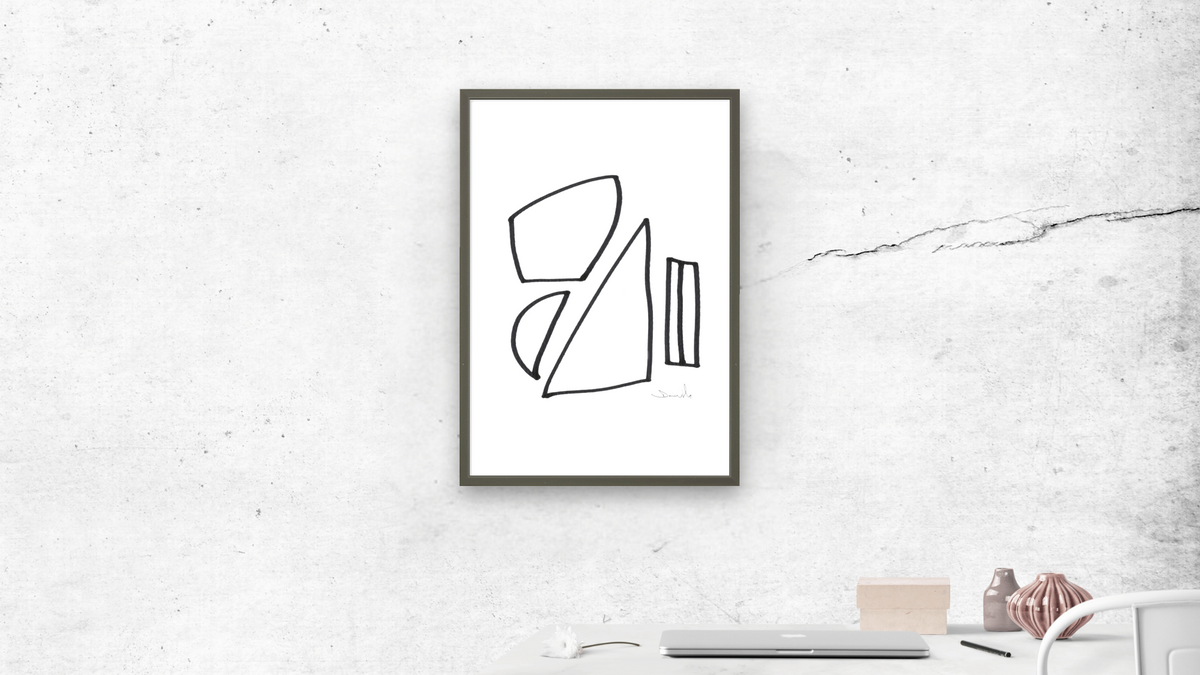 Fair 1 by Dan Hobday, shown at 28 × 42 in (71.1 × 106.7 cm) in Ramino Satin Black, office