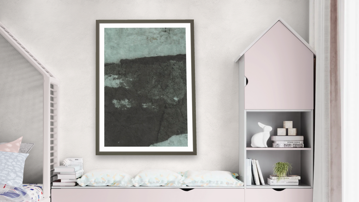 No. 281B by Michelle Oppenheimer, shown at 28 × 42 in (71.1 × 106.7 cm) in Ramino Satin Black, bedroom
