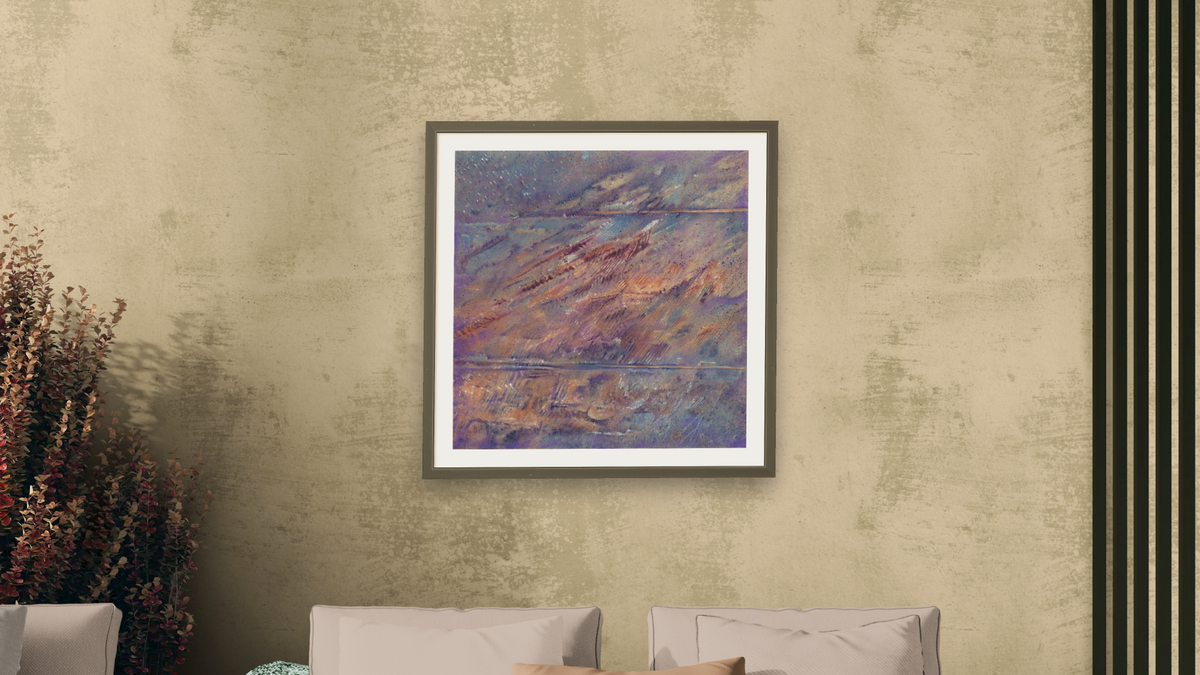 Kaleetan I by Kirsten Söderlind, shown at 32 × 32 in (81.3 × 81.3 cm) in Ramino Satin Black, living