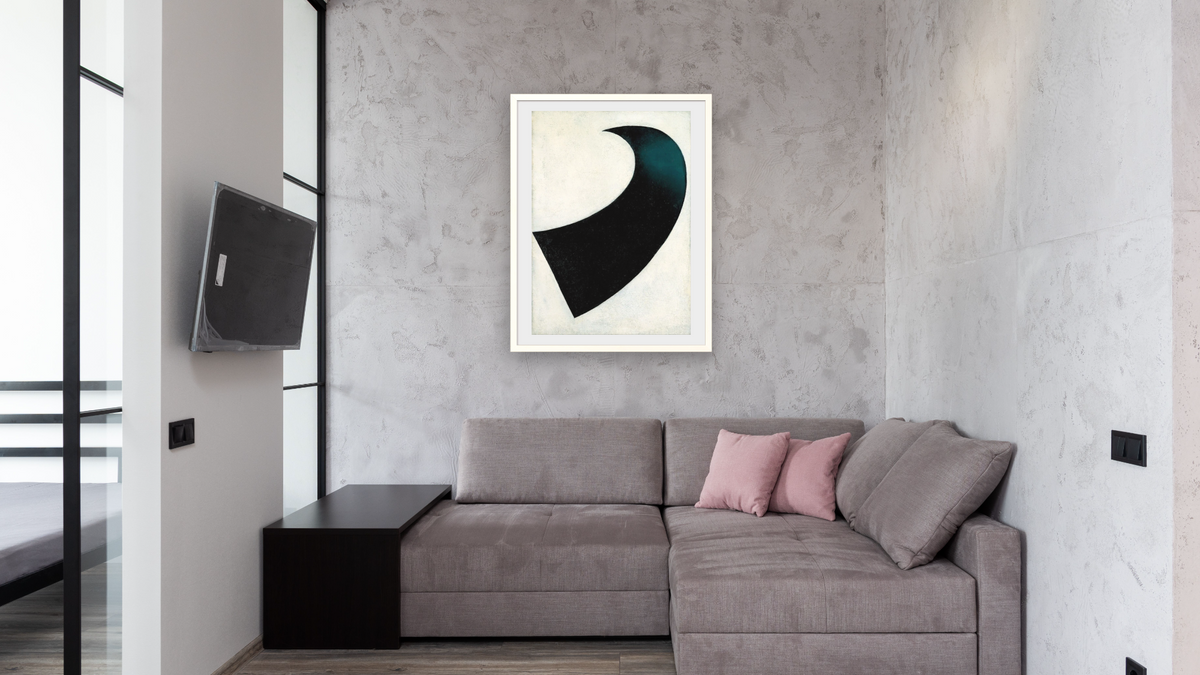 Suprematism by Kazimir Malevich, shown at 30 × 40 in (76.2 × 101.6 cm) in Ramino Opaque White, media room