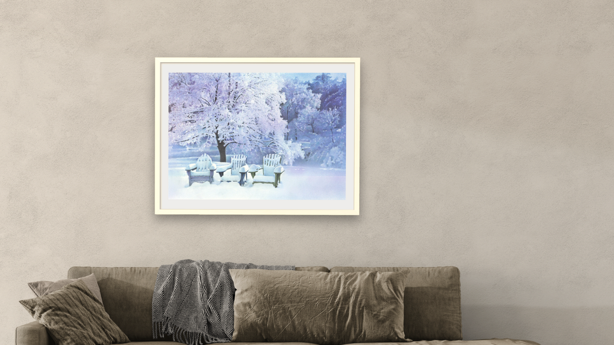 Adirondack Chairs by Kirsten Söderlind, shown at 30 × 40 in (76.2 × 101.6 cm) in Ramino Opaque White, living