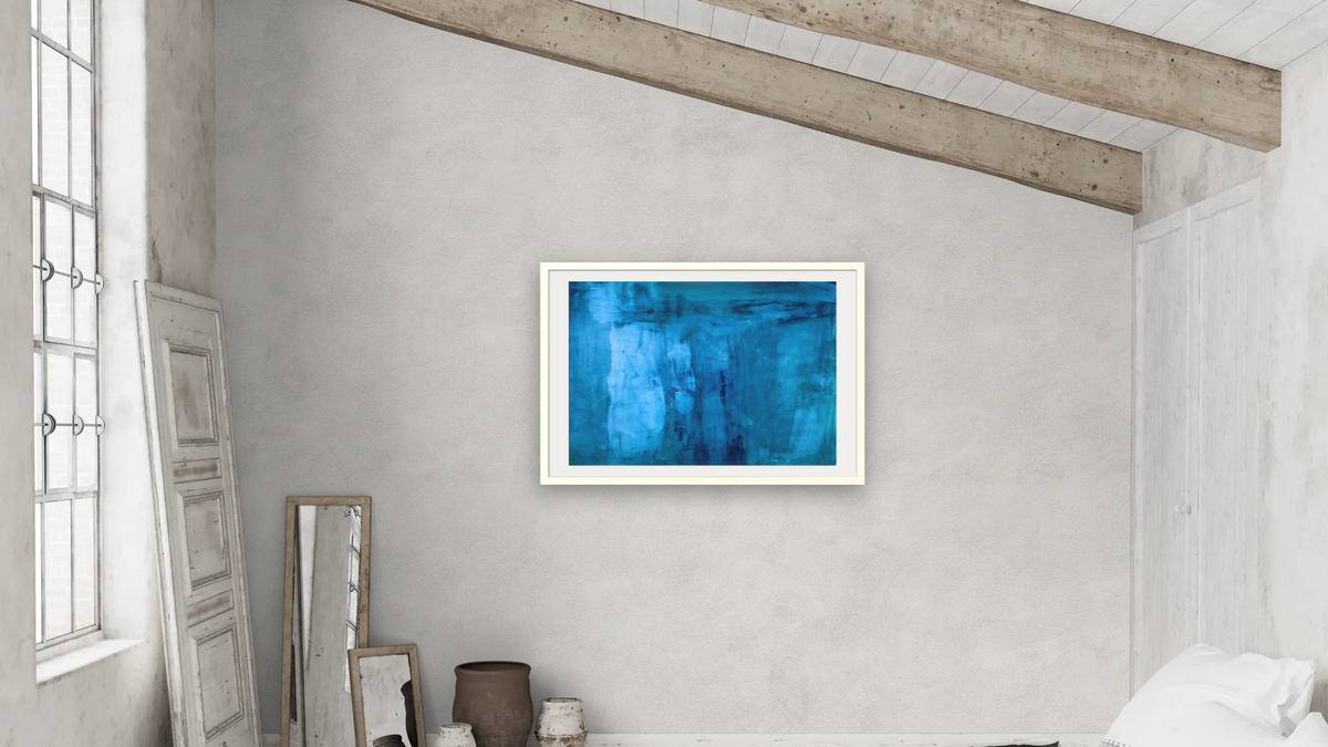 No. 113 by Michelle Oppenheimer, shown at 28 × 42 in (71.1 × 106.7 cm) in Ramino Opaque White, bedroom