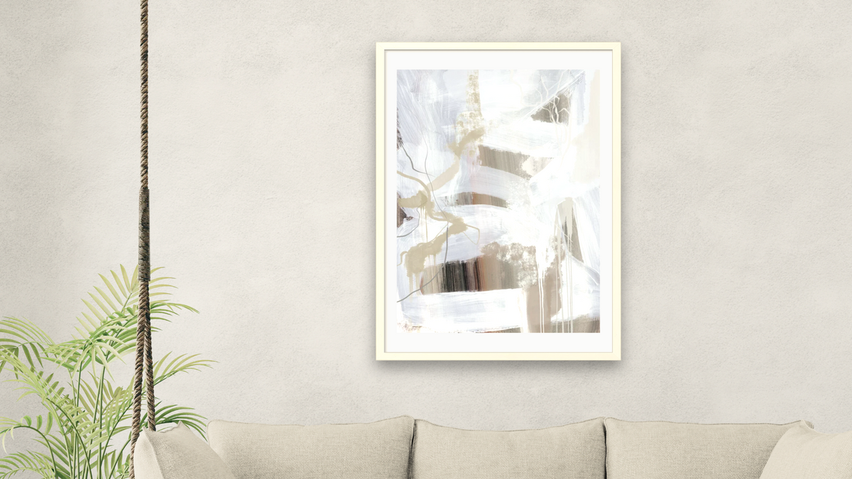 Nectar by Dan Hobday, shown at 28 × 42 in (71.1 × 106.7 cm) in Ramino Opaque White, living