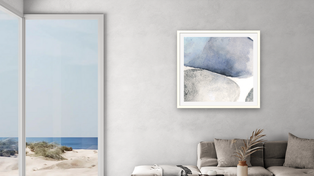 No. 432 by Michelle Oppenheimer, shown at 32 × 32 in (81.3 × 81.3 cm) in Ramino Opaque White, living