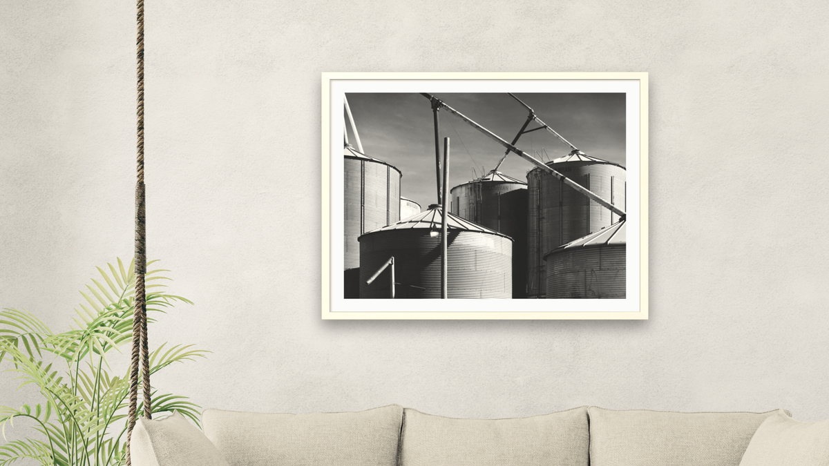 Coop Feeds by Gordon Osmundson, shown at 32 × 40 in (81.3 × 101.6 cm) in Ramino Opaque White, living