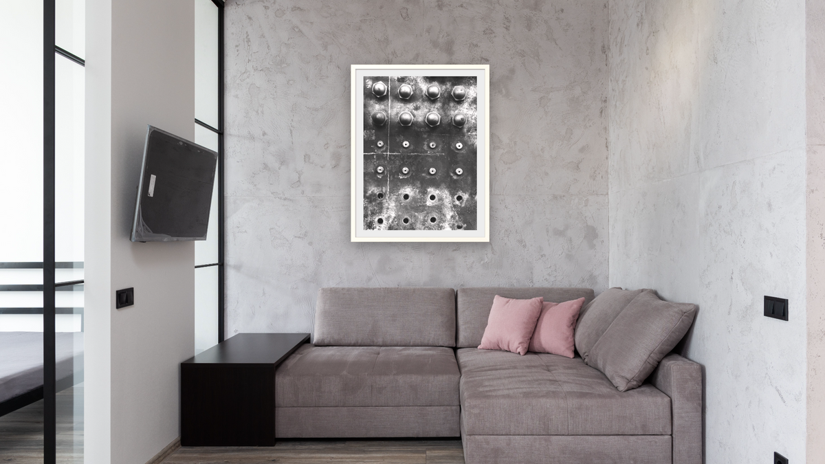 Firebox Sheet #1, C&TS #484 by Gordon Osmundson, shown at 30 × 40 in (76.2 × 101.6 cm) in Ramino Opaque White, media room