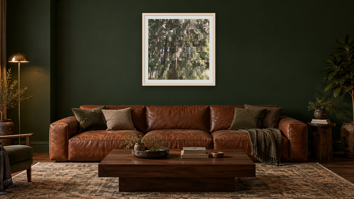 Ziggurat Shrine by Judith Rayl, shown at 32 × 32 in (81.3 × 81.3 cm) in Ramino Opaque White, den