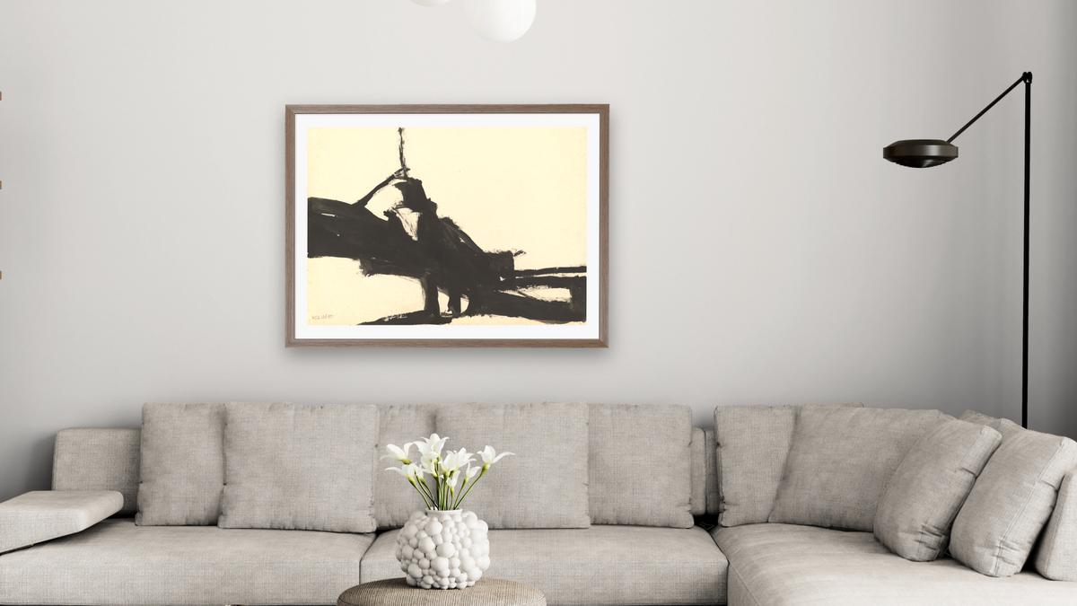 Untitled by Franz Kline, shown at 30 × 40 in (76.2 × 101.6 cm) in Arber Light Walnut, living