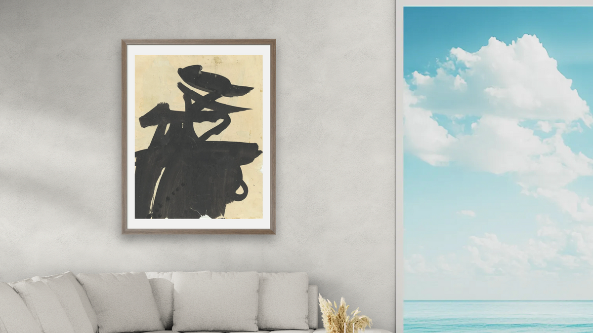 Untitled by Franz Kline, shown at 30 × 40 in (76.2 × 101.6 cm) in Arber Light Walnut, living