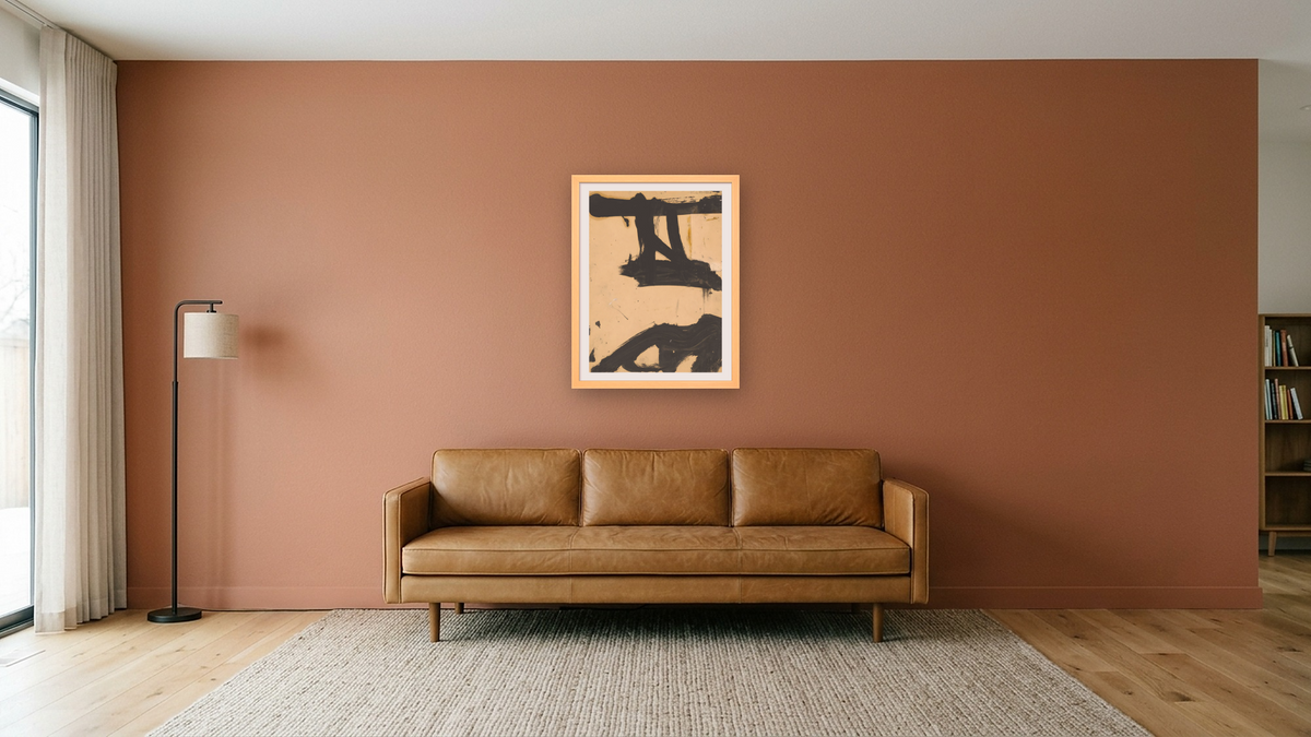 Untitled by Franz Kline, shown at 24 × 32 in (61 × 81.3 cm) in Arber American Maple, media room