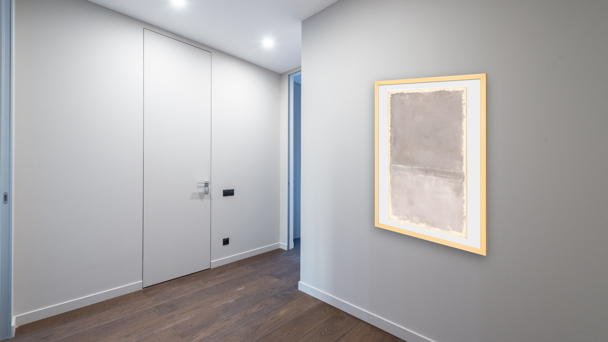 Untitled by Mark Rothko, shown at 28 × 42 in (71.1 × 106.7 cm) in Arber American Maple, hallway