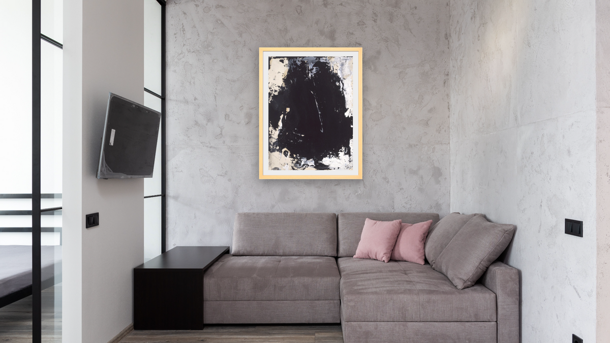 Untitled, not dated by Franz Kline, shown at 30 × 40 in (76.2 × 101.6 cm) in Arber American Maple, media room