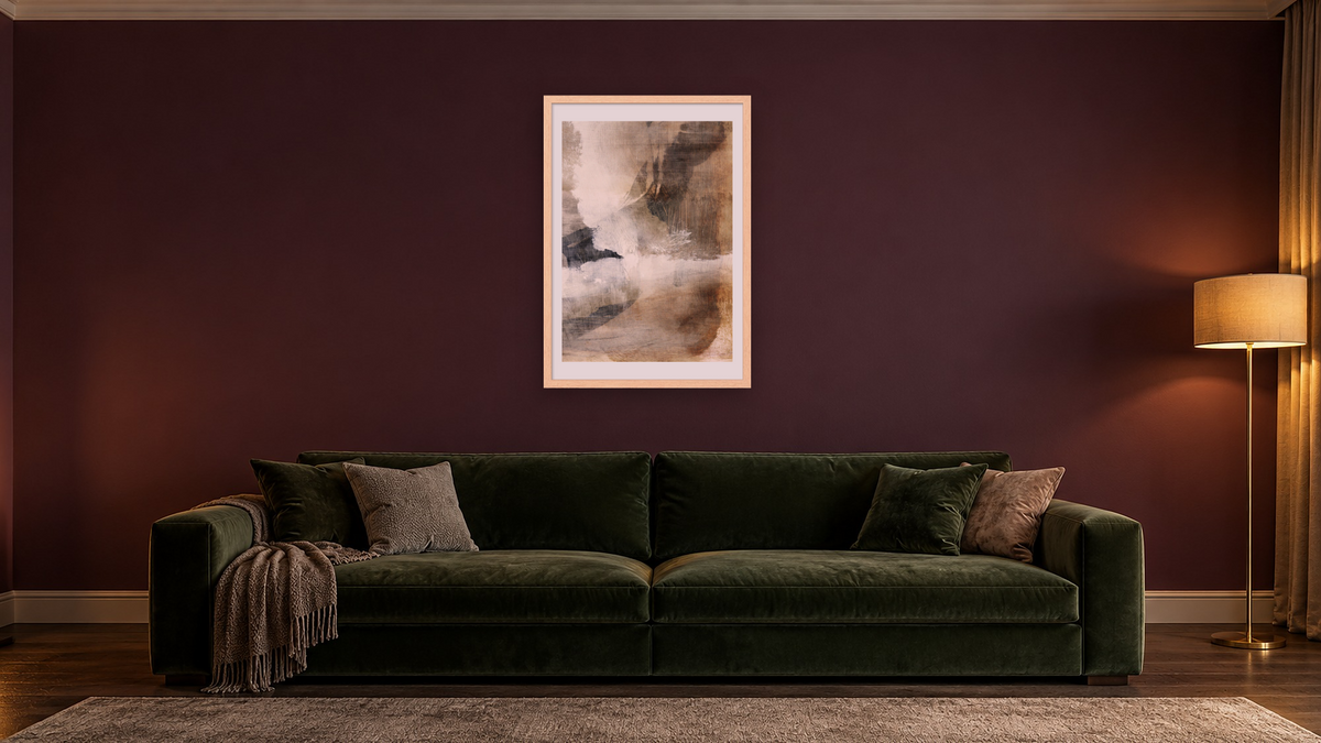 Layers 1 by Dan Hobday, shown at 28 × 42 in (71.1 × 106.7 cm) in Arber Natural, den