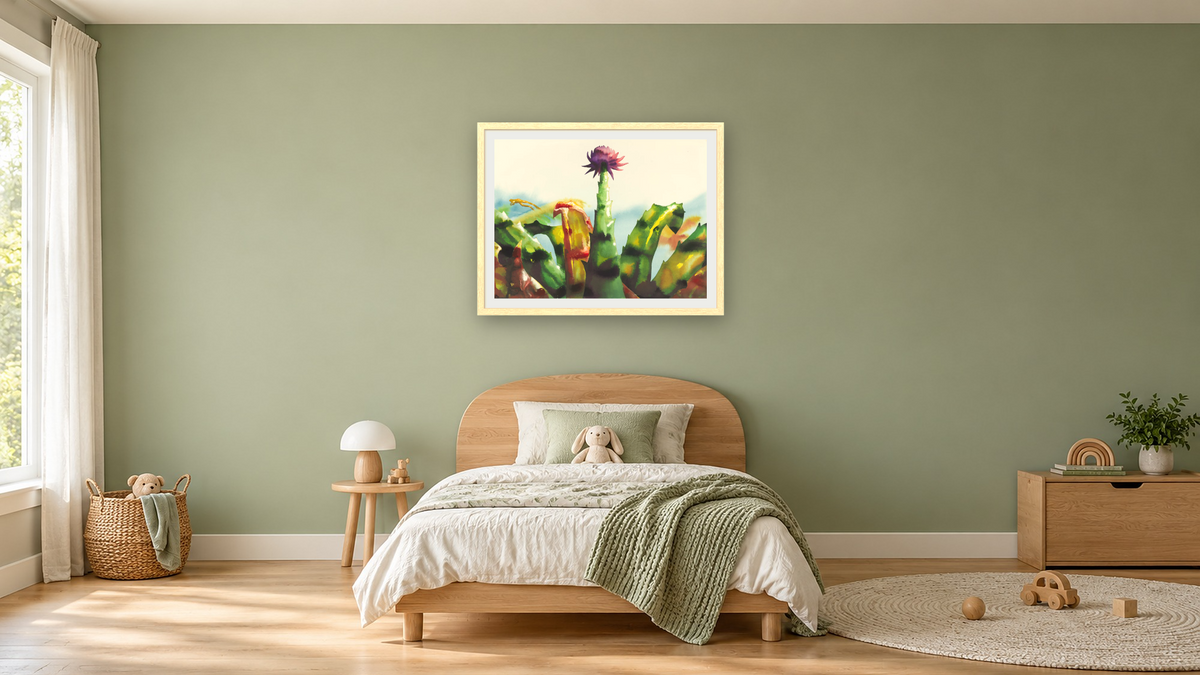Bromeliad by Alexis Rockman, shown at 30 × 40 in (76.2 × 101.6 cm) in Arber Natural, kids' room