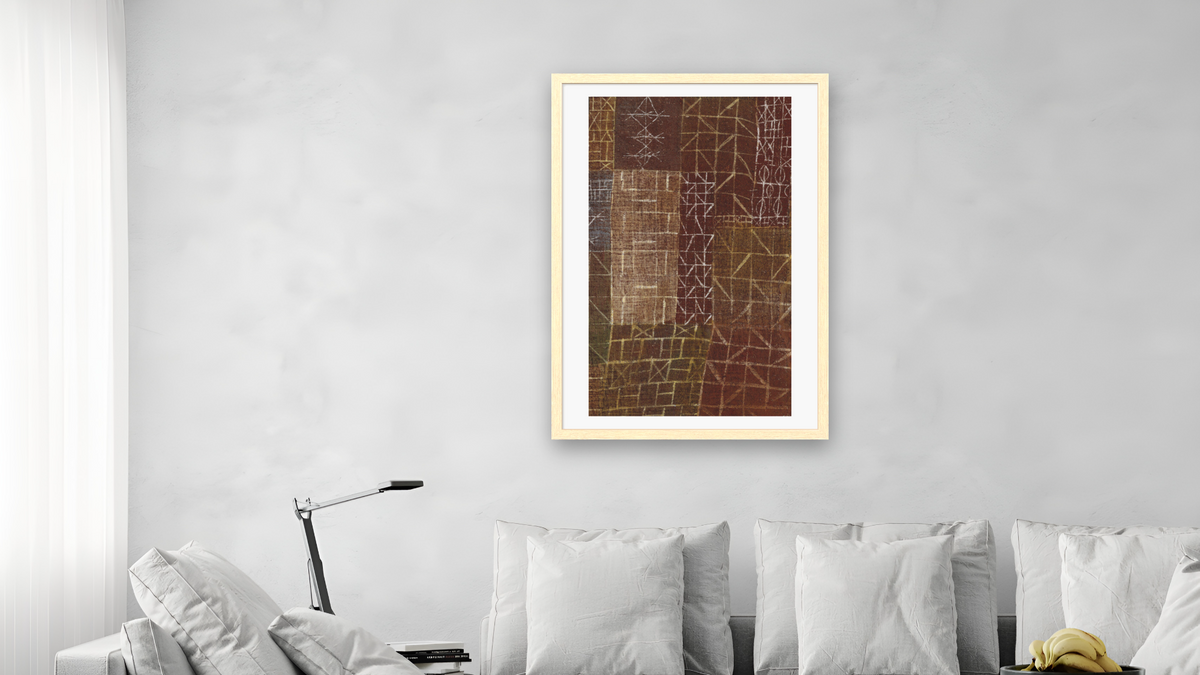 Curtain by Paul Klee, shown at 28 × 42 in (71.1 × 106.7 cm) in Arber Natural, living