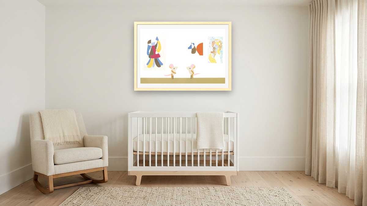 Matthew's Dream VI, shown at 28 × 42 in (71.1 × 106.7 cm) in Arber Natural, nursery