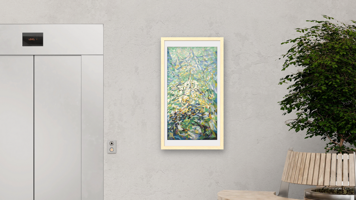 Spring (The Procession) by Joseph Stella, shown at 20 × 40 in (50.8 × 101.6 cm) in Arber Natural, office