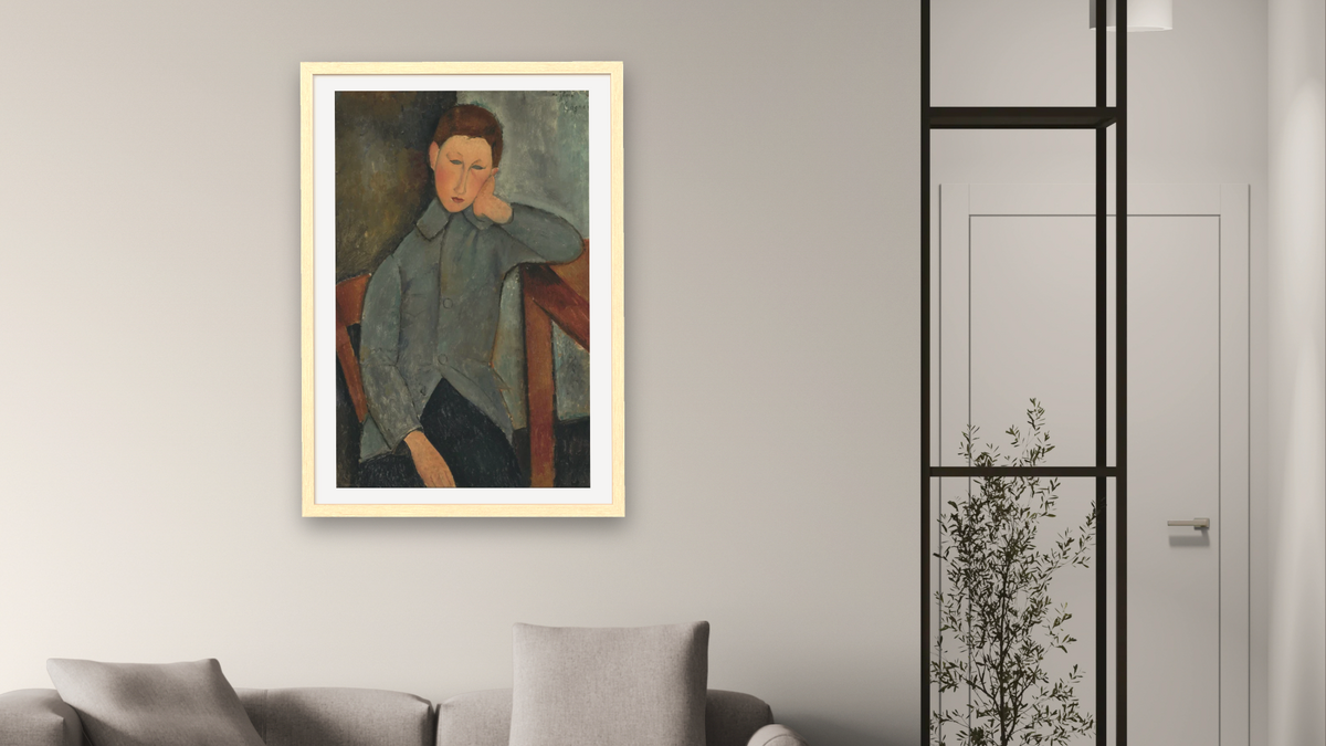 The Boy by Amedeo Modigliani, shown at 28 × 42 in (71.1 × 106.7 cm) in Arber Natural, living