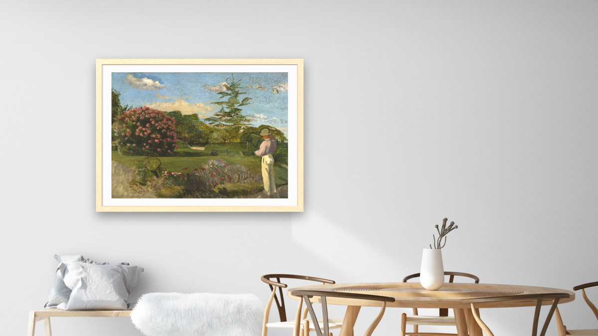 The Little Gardner by Frederic Bazille, shown at 30 × 40 in (76.2 × 101.6 cm) in Arber Natural, dining