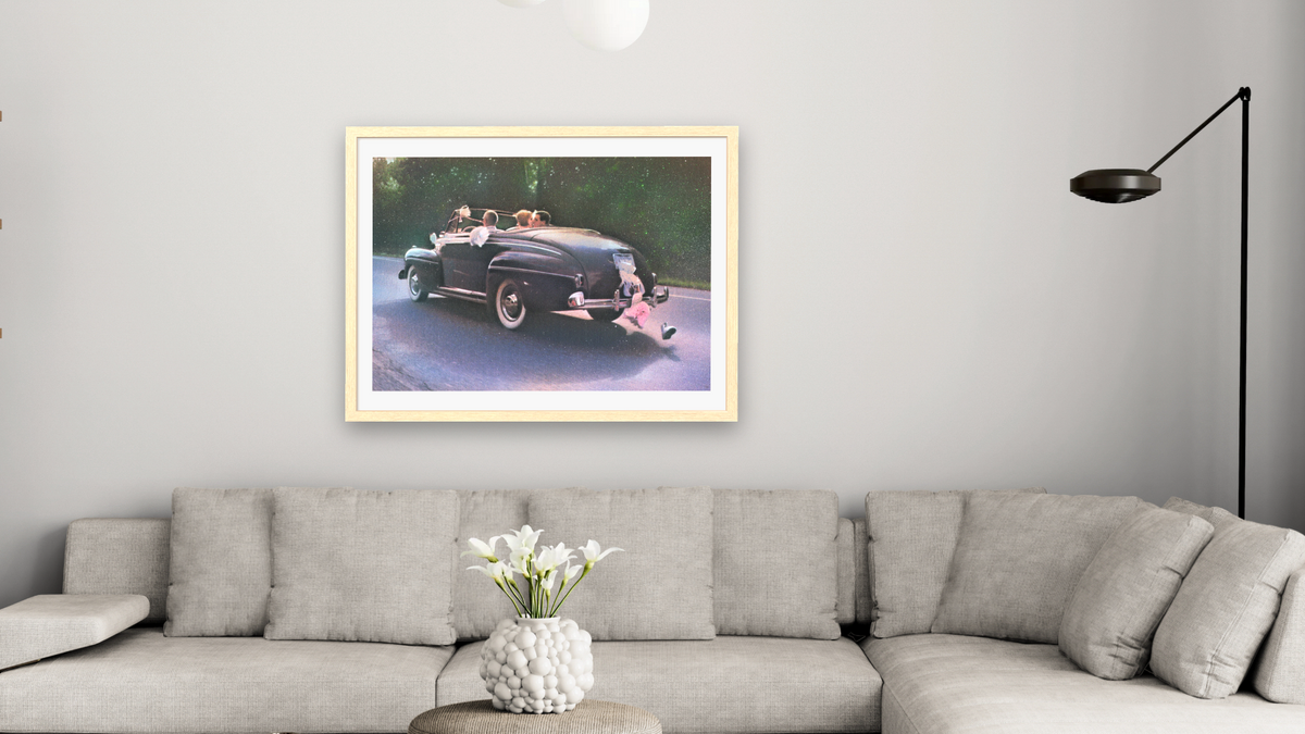 Wedding Getaway by Kirsten Söderlind, shown at 30 × 40 in (76.2 × 101.6 cm) in Arber Natural, living