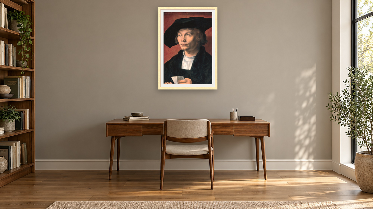 Bernhard von Reesen by Albrecht Dürer, shown at 28 × 42 in (71.1 × 106.7 cm) in Arber Natural, library