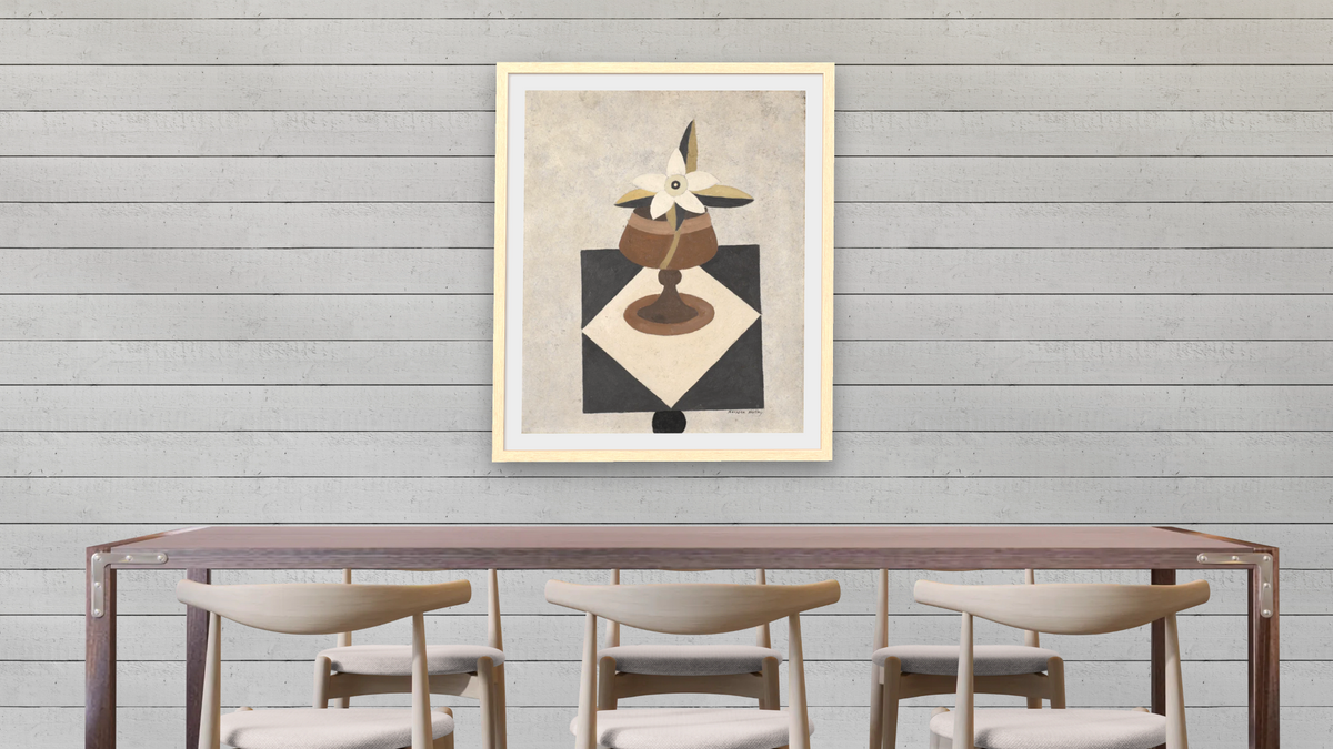 Flowerpiece by Marsden Hartley, shown at 32 × 40 in (81.3 × 101.6 cm) in Arber Natural, dining