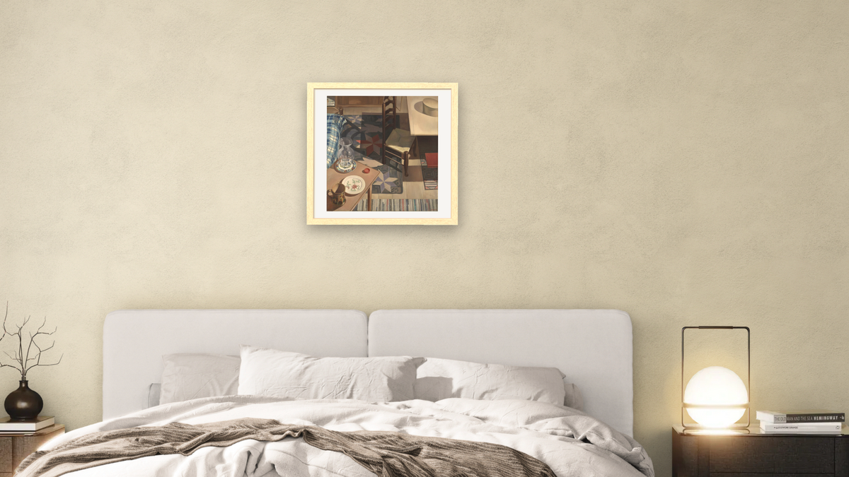 American Interior by Charles Sheeler, shown at 24 × 24 in (61 × 61 cm) in Arber Natural, bedroom