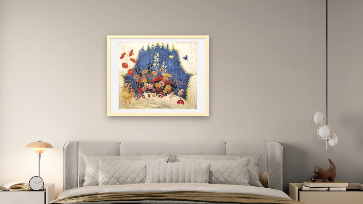 Morning (The White Curtains) by Florine Stettheimer, shown at 32 × 40 in (81.3 × 101.6 cm) in Arber Natural, bedroom