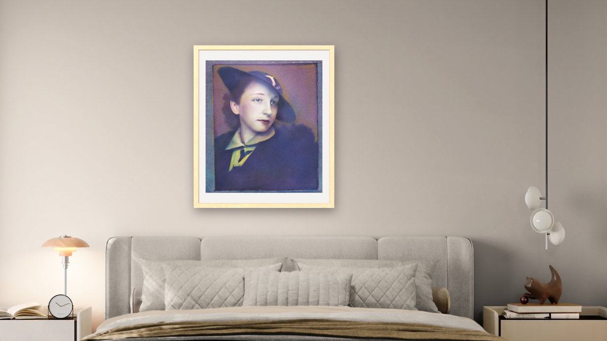 Ethel by Kirsten Söderlind, shown at 32 × 40 in (81.3 × 101.6 cm) in Arber Natural, bedroom