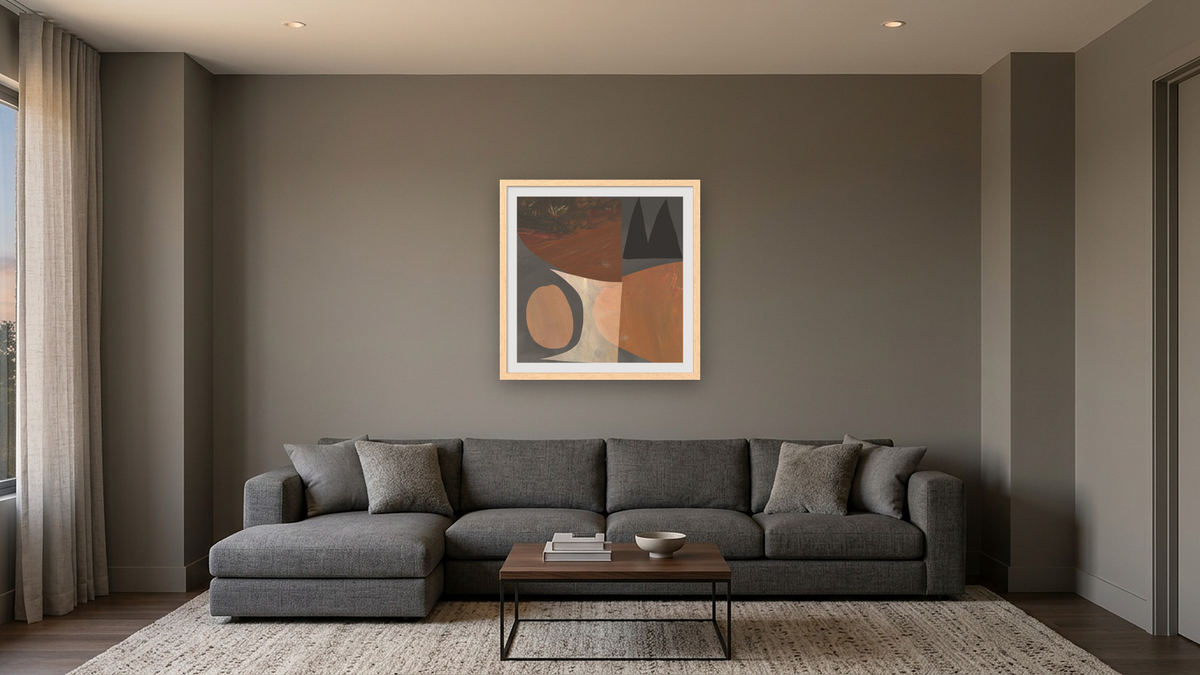 Banquette by Dan Hobday, shown at 32 × 32 in (81.3 × 81.3 cm) in Arber Natural, media room