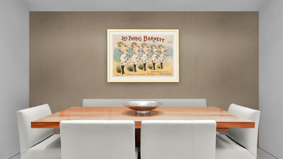 Les Petites Barnett Poster by Unknown, shown at 30 × 40 in (76.2 × 101.6 cm) in Arber Natural, dining