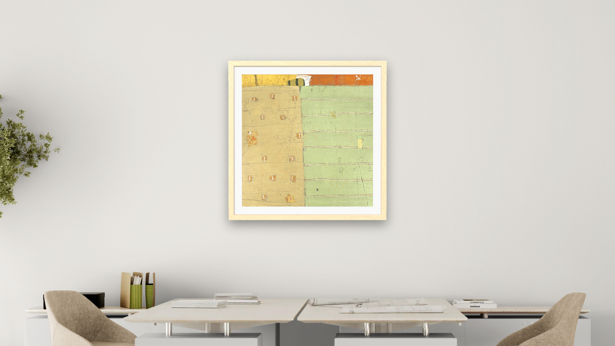 Elasticity by Adele Sypesteyn, shown at 32 × 32 in (81.3 × 81.3 cm) in Arber Natural, office