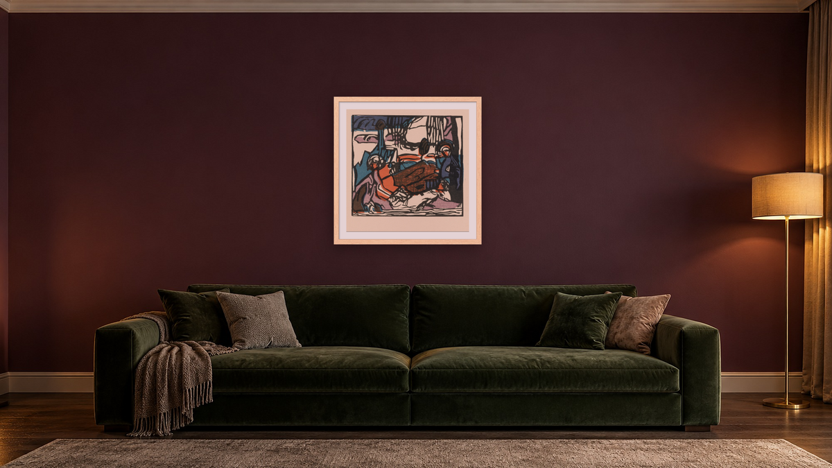 Weisser Klang (White Sound), from Klänge (Sounds) by Wassily Kandinsky, shown at 32 × 32 in (81.3 × 81.3 cm) in Arber Natural, den