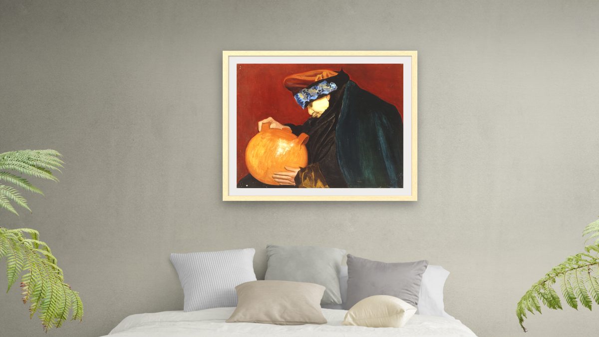 The Napping Woman by Joseph Stella, shown at 32 × 40 in (81.3 × 101.6 cm) in Arber Natural, bedroom
