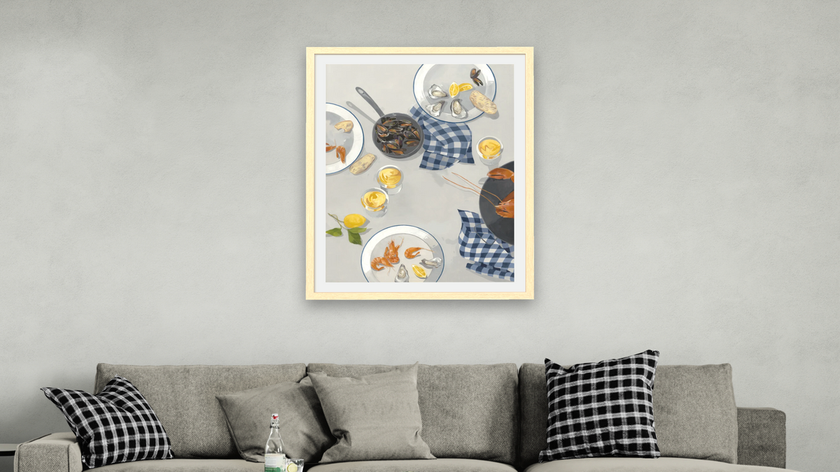 Break Out of the Shell-Diptych 1 by Catherine Gerke, shown at 30 × 40 in (76.2 × 101.6 cm) in Arber Natural, living