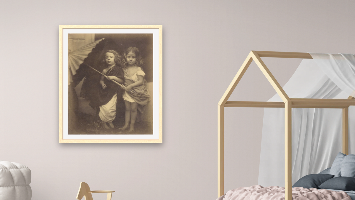[Paul and Virginia] by Julia Margaret Cameron, shown at 32 × 40 in (81.3 × 101.6 cm) in Arber Natural, bedroom