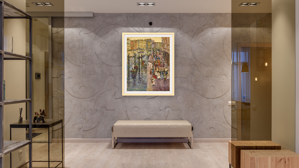 The Grand Canal, Venice by Maurice Brazil Prendergast, shown at 32 × 40 in (81.3 × 101.6 cm) in Arber Natural, hallway