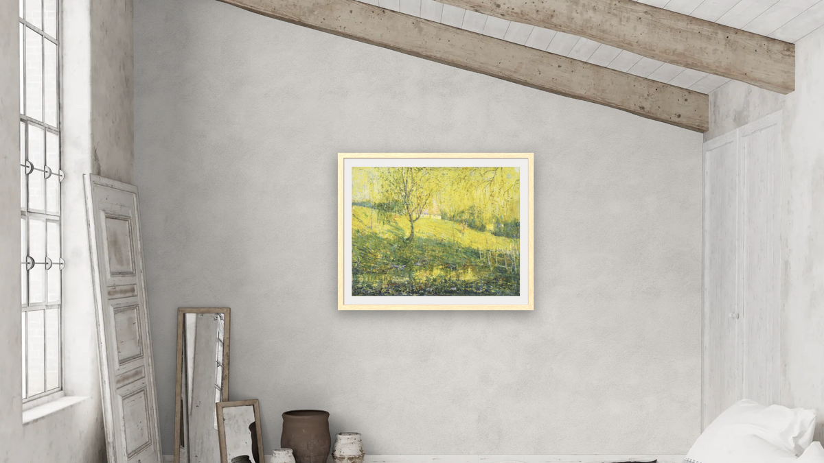 Spring by Ernest Lawson, shown at 32 × 40 in (81.3 × 101.6 cm) in Arber Natural, bedroom