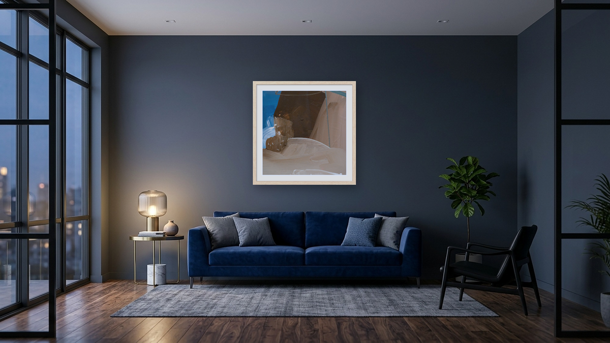 Snack 17 by Nino Yuniardi, shown at 32 × 32 in (81.3 × 81.3 cm) in Arber Natural, den