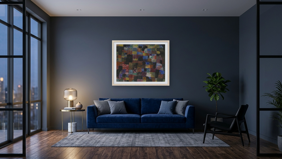 Deep Pathos by Paul Klee, shown at 30 × 40 in (76.2 × 101.6 cm) in Arber Natural, den