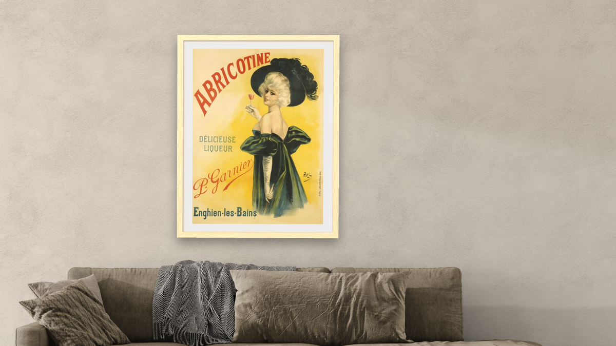 Abricotine Poster by Pal, shown at 30 × 40 in (76.2 × 101.6 cm) in Arber Natural, living