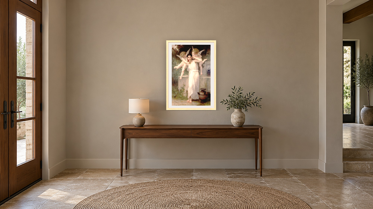 NCP291185074  01 by William-Adolphe Bouguereau, shown at 28 × 42 in (71.1 × 106.7 cm) in Arber Natural, hallway